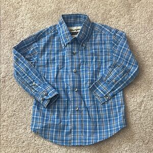 Wrangler Blue & White Plaid Button-Down Shirt